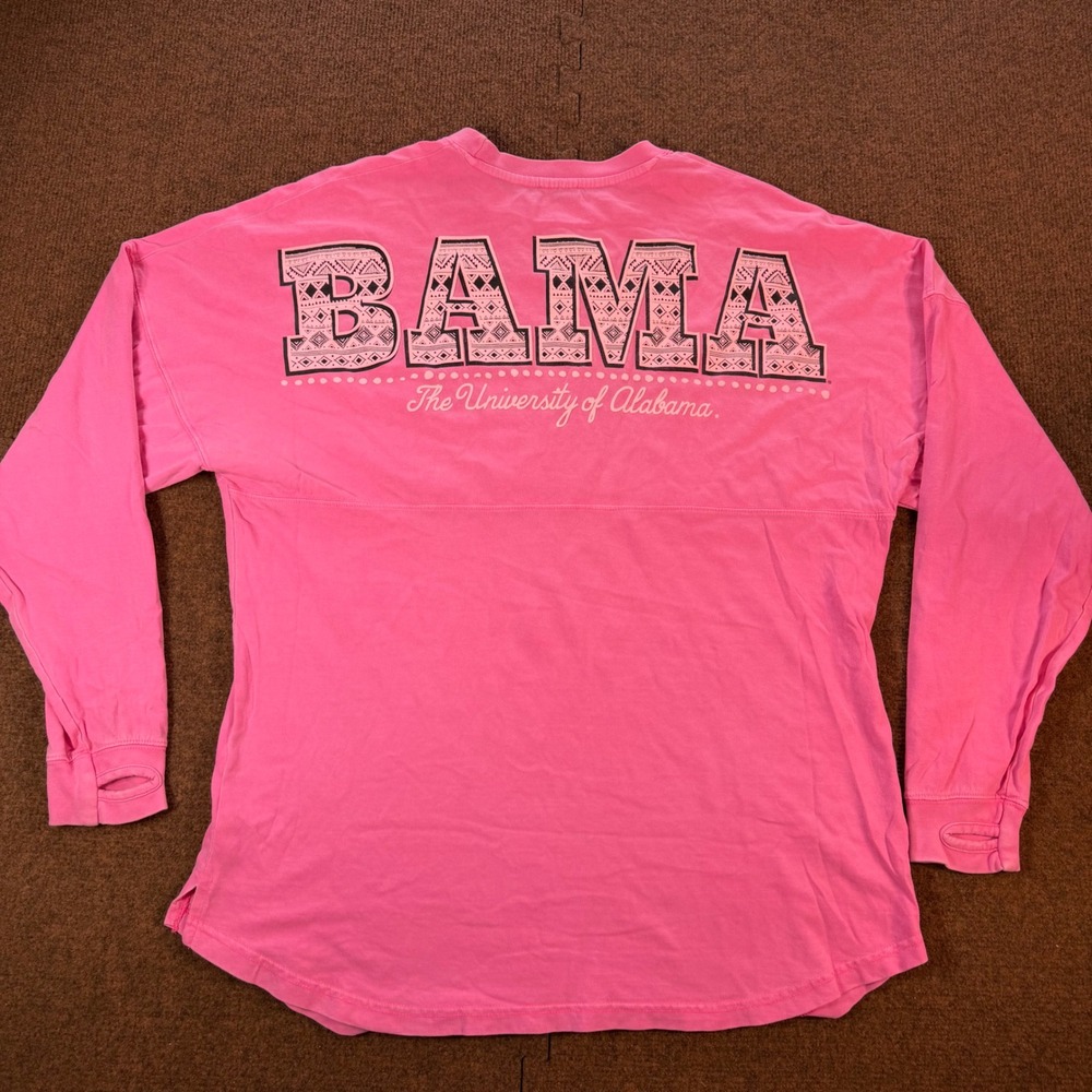 A+ Pressbox Alabama Crimson Tide Bama Spirit Jersey Pink Long Sleeve Thumbhole M